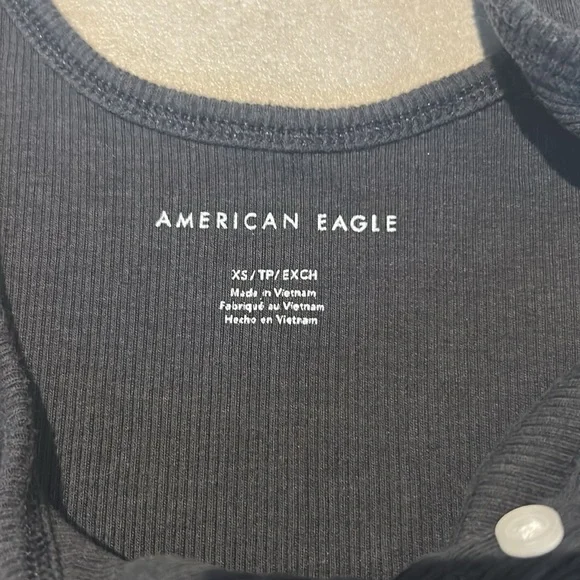 American Eagle Outfitters Navy Sleeveless Crop Tank Top - Picture 2 of 3